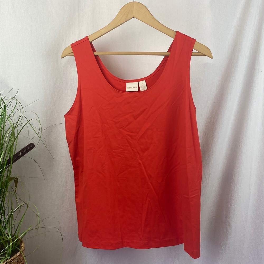 Chico’s Orange Sleeveless Microfiber Tank Top 3 XL